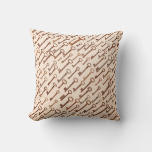 Coussin Motif avec de vraies clés victoriennes vintages su