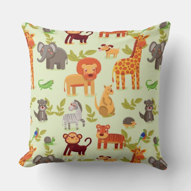 Coussin Motif avec des animaux de bande dessinée (Recto)