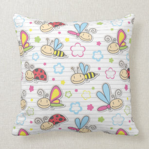 Coussin motif avec des insectes