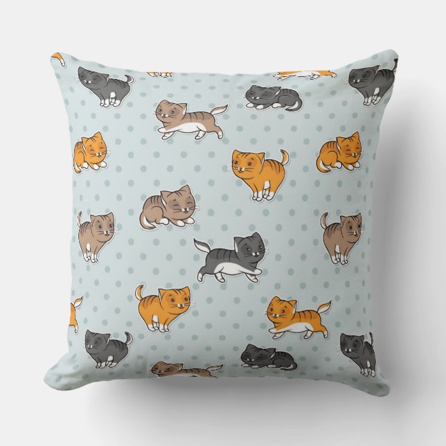 Coussin motif avec les chats drôles (Recto)