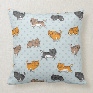 Coussin motif avec les chats drôles