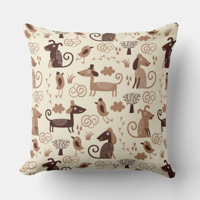 Coussin motif avec les chiens mignons (Recto)