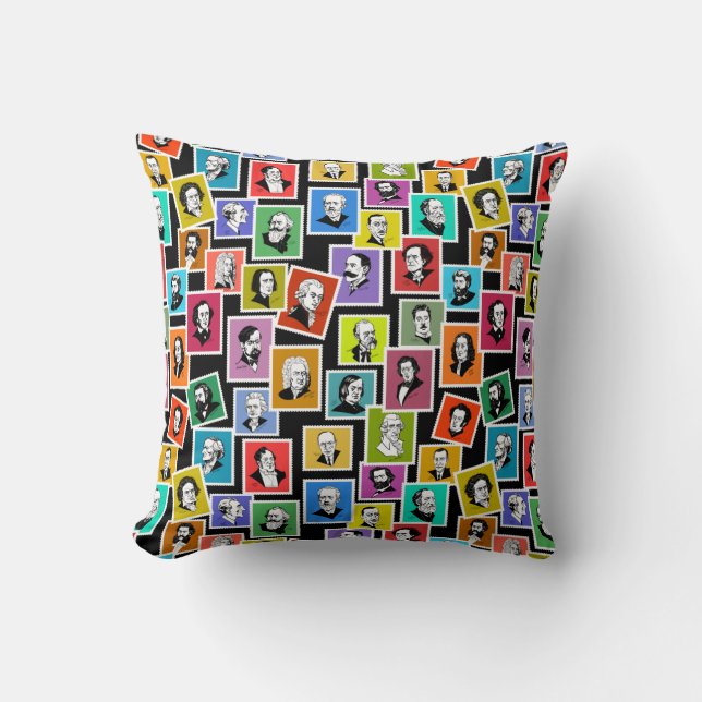 Coussin Motif avec portraits des plus grands compositeurs (Recto)