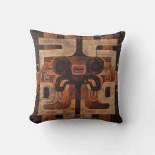 Coussin Motif Aztec Stone Mask