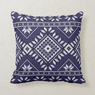 Coussin Motif aztèque tribal indigène de sud-ouest de bl