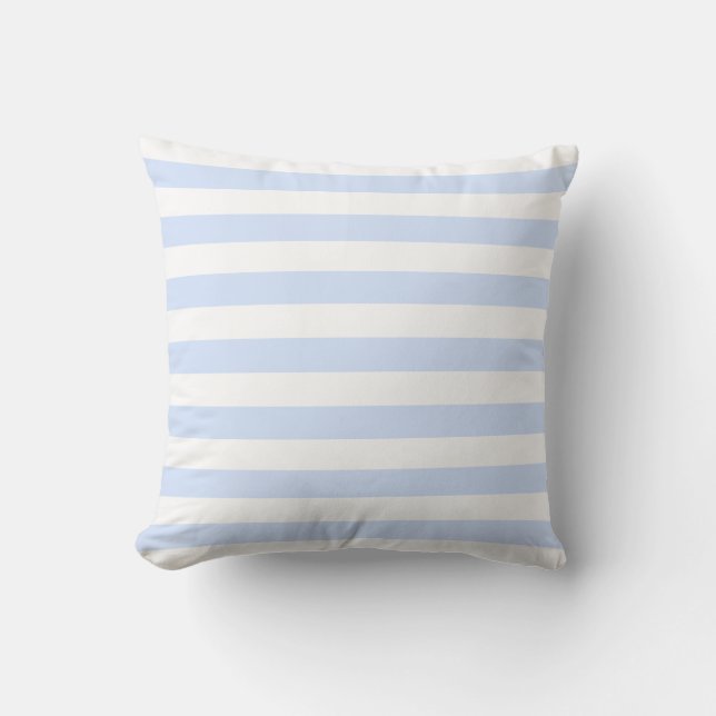 Coussin Motif Baby Blue Pastel & White Lines (Recto)