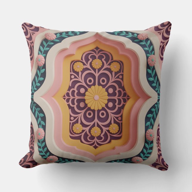 Coussin Motif Batik 3D Filigrane Pura Gate (Recto)