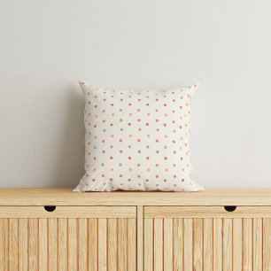 Coussin Motif bébé pois en tons chauds