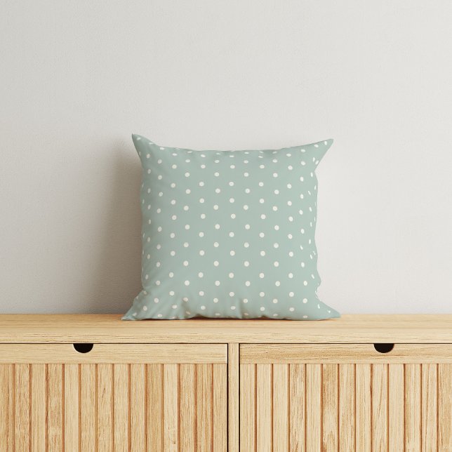 Coussin Motif bébé pois sur fond bleu vert (Créateur téléchargé)