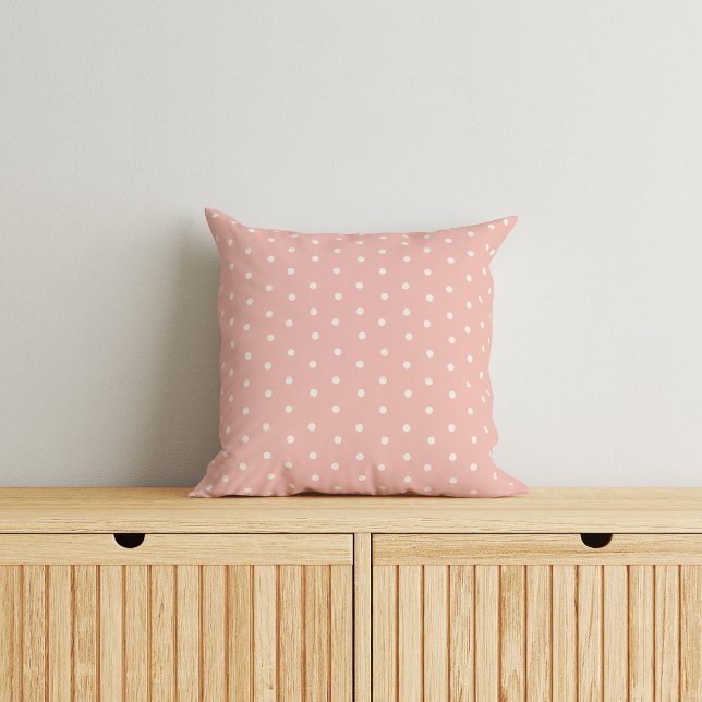 Coussin Motif bébé pois sur fond rose (Créateur téléchargé)
