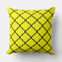 Coussin Motif Black Yellow Marocain