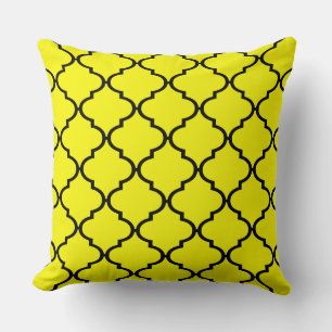 Coussin Motif Black Yellow Marocain