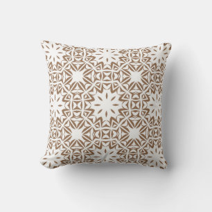 Coussin Motif blanc Brown Boho