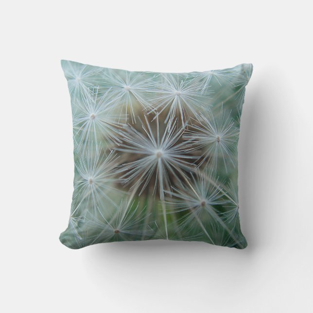 Coussin Motif blanc Dandelion (Recto)