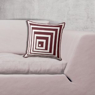 Coussin Motif blanc et rouge géométrique