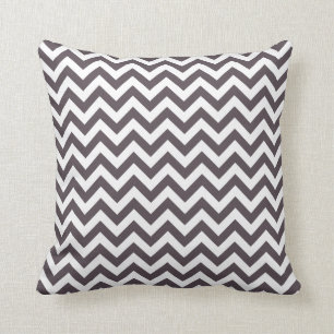 Coussin Motif blanc gris-foncé de Chevron