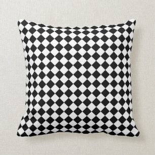 Coussin Motif blanc noir de contrôle de diamant