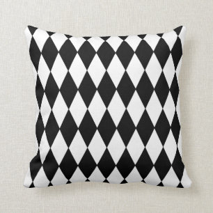 Coussin Motif blanc noir de harlequin