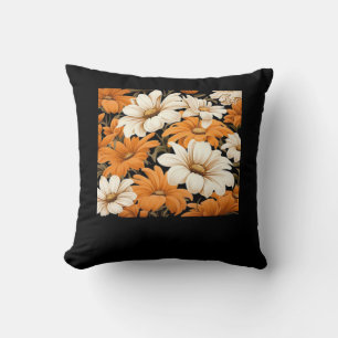 Coussin motif blanc - whimsigoth cottagecore fleur sauvage