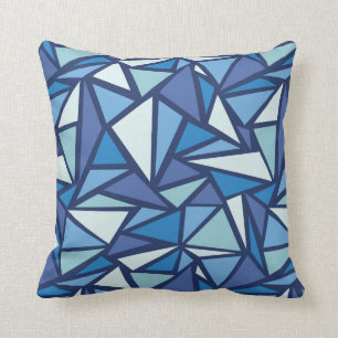 Coussin Motif bleu abstrait de Crsytal de glace