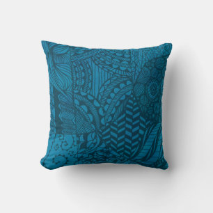 Coussin Motif bleu Art Abstrait