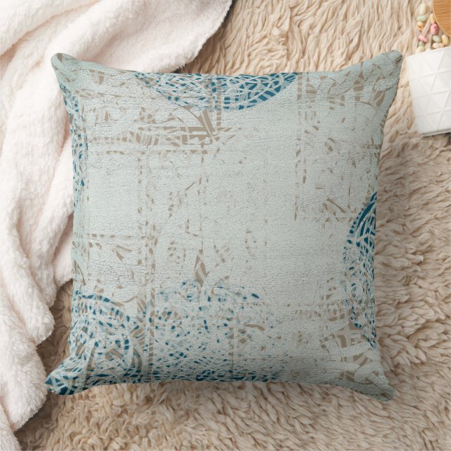 Coussin Motif bleu blanc de Mandala celtique (Couverture)