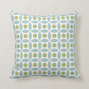 Coussin Motif bleu Chartreuse de métro de vert et de