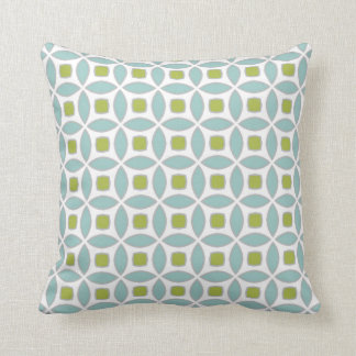 Coussin Motif bleu Chartreuse de métro de vert et de