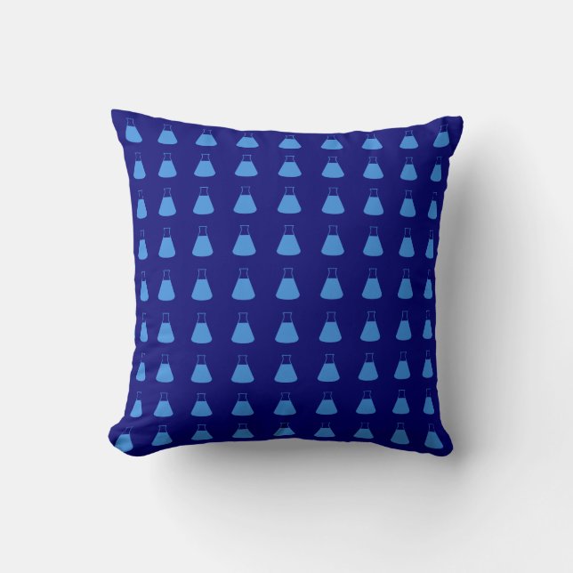 Coussin Motif bleu de flacon erlenmeyer (Recto)
