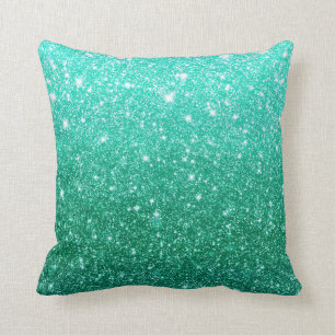 Coussin Motif bleu de parties scintillantes de Faux d'Aqua