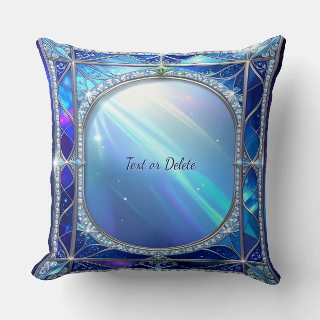 Coussin Motif Bleu Décoratif (Recto)