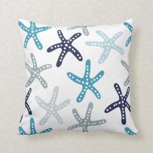 Coussin Motif bleu d'étoiles de mer