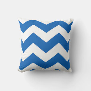 Coussin Motif bleu et blanc Chevron
