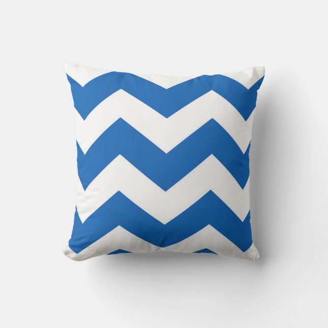 Coussin Motif bleu et blanc Chevron (Recto)