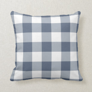 Coussin Motif bleu et blanc En vichy