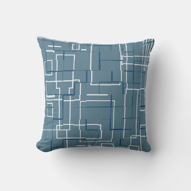 Coussin Motif bleu gris élégant (Recto)