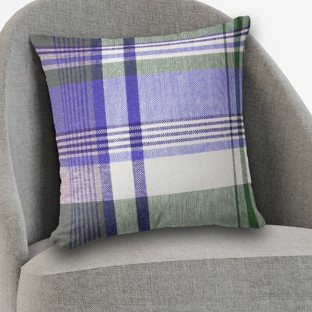 Coussin Motif bleu gris Tartan (Créateur téléchargé)