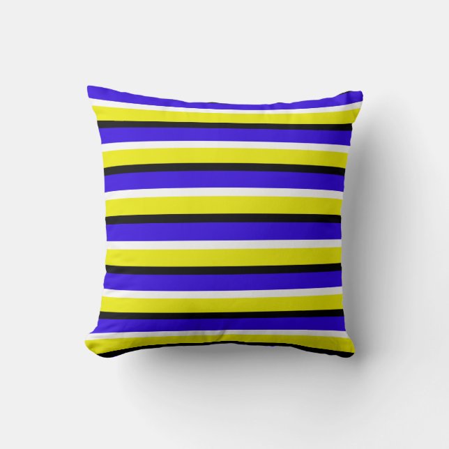 Coussin Motif Bleu Jaune (Recto)