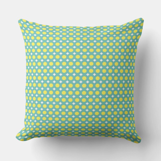 Coussin Motif bleu jaune moderne tendance adorable mignon (Recto)