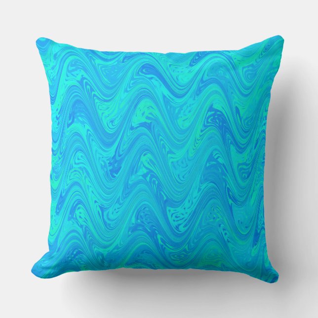Coussin Motif bleu marbling (Recto)