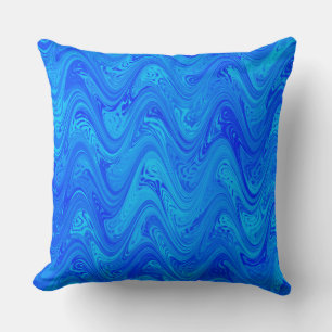 Coussin Motif bleu marbling