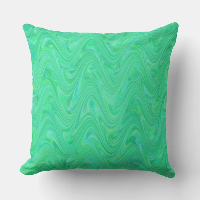 Coussin Motif bleu marbling Green (Recto)