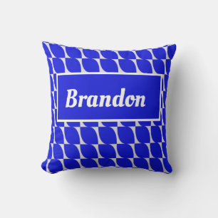 Coussin Motif bleu nom personnalisable 