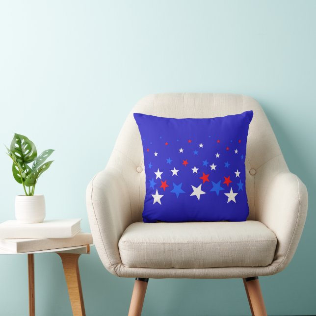 Coussin Motif bleu, rouge et blanc (Chaise)