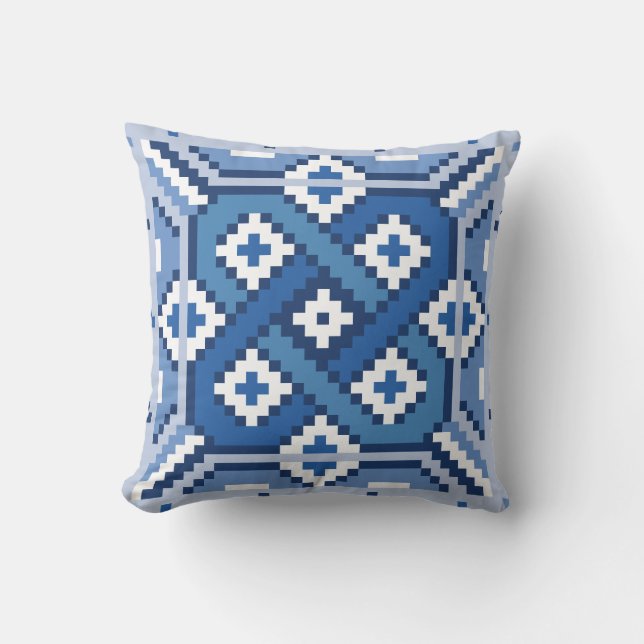 Coussin Motif bleu suédois de Röllakan (Recto)