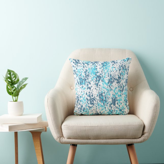 Coussin motif bleu taches (Chaise)