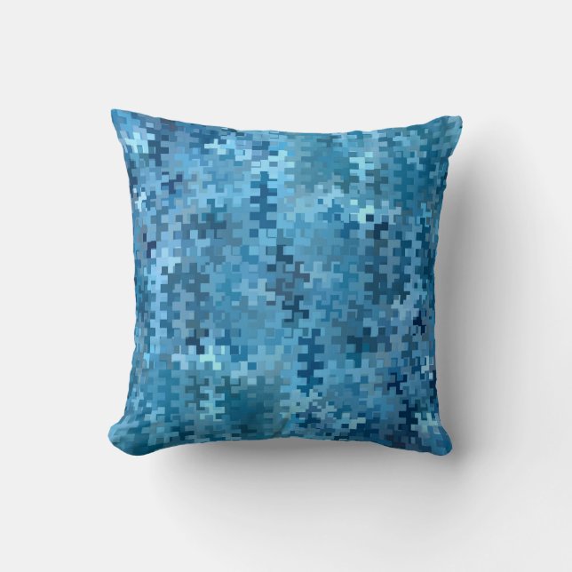 Coussin Motif bleu tendance (Recto)