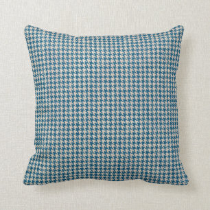 Coussin Motif bleu turquoise de pied-de-poule
