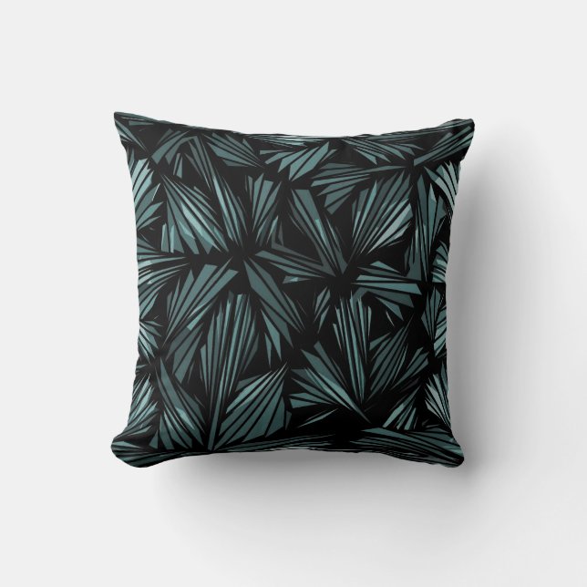 Coussin Motif bleu verre brisé Abstrait (Recto)