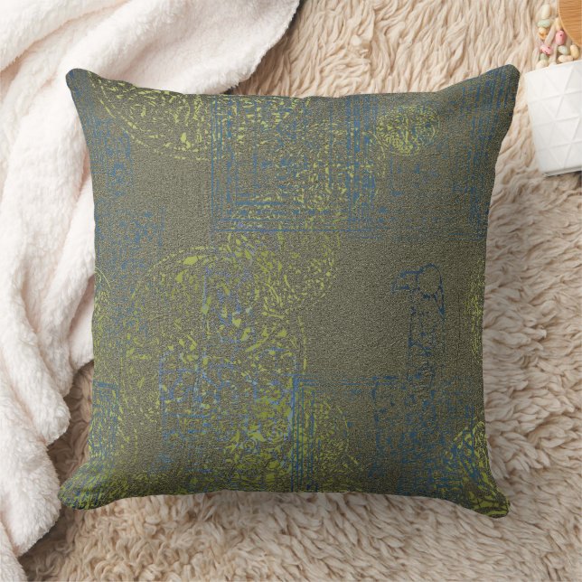 Coussin Motif bleu vert celtique (Couverture)